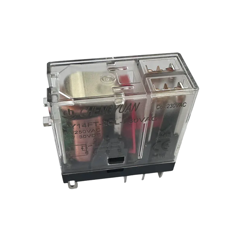 Releu CY14FT-2CL, releu DPDT, releu picior lat 14F, releu de putere 8A 5PIN.